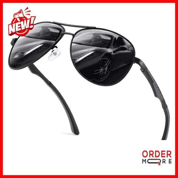 Polarized Military Pilot Sunglasses UV400 Spring Hinges Lightweight